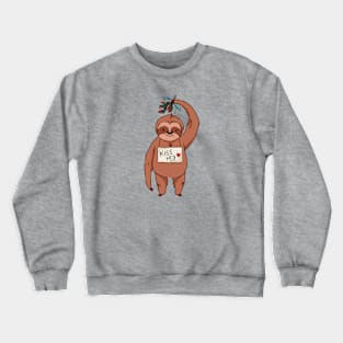 Merry Slothmas // Cute Christmas Sloth with Mistletoe Crewneck Sweatshirt